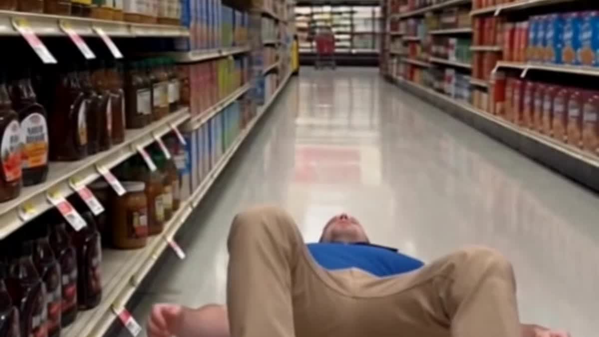 Slipped on an unmarked spill in a Chicago big box store