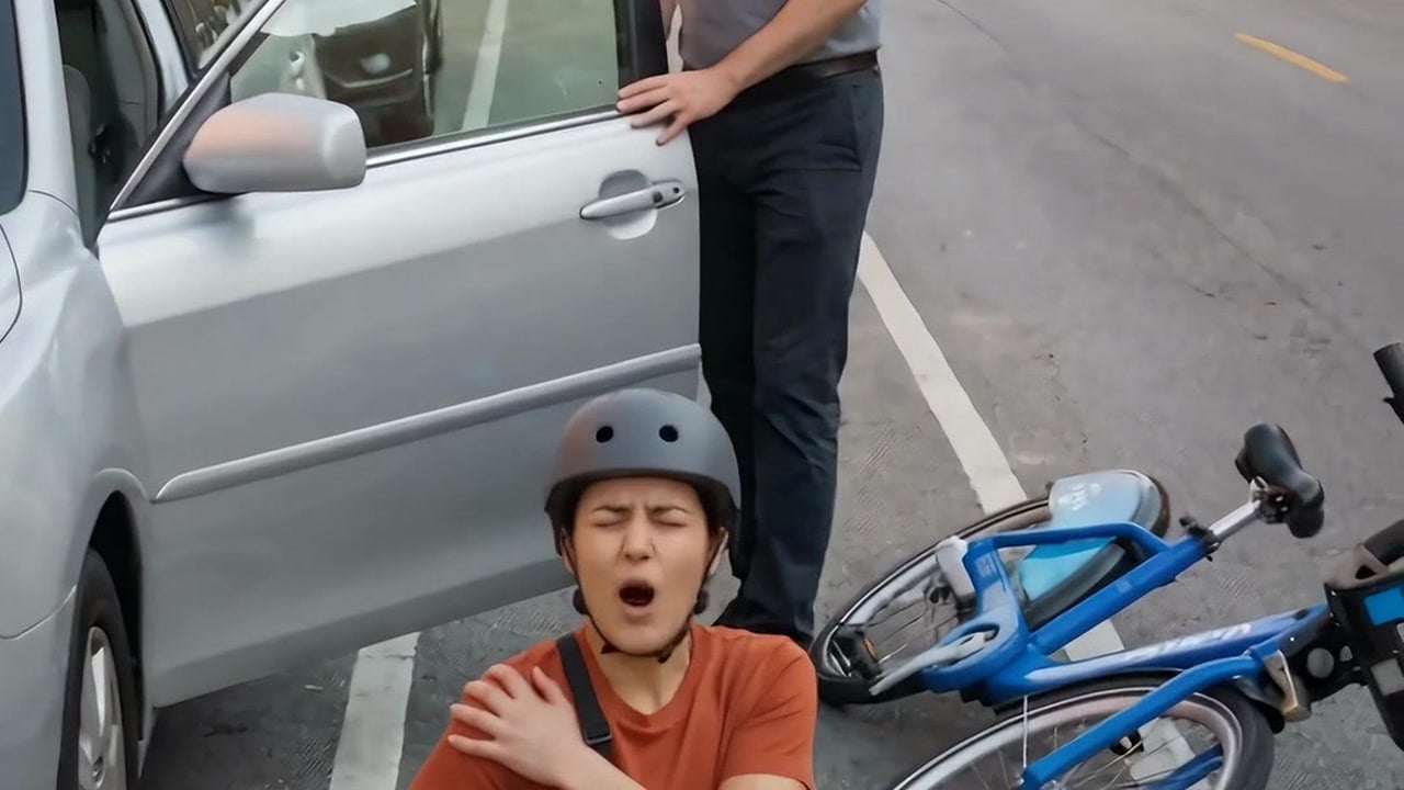Doored in a Chicago bike lane