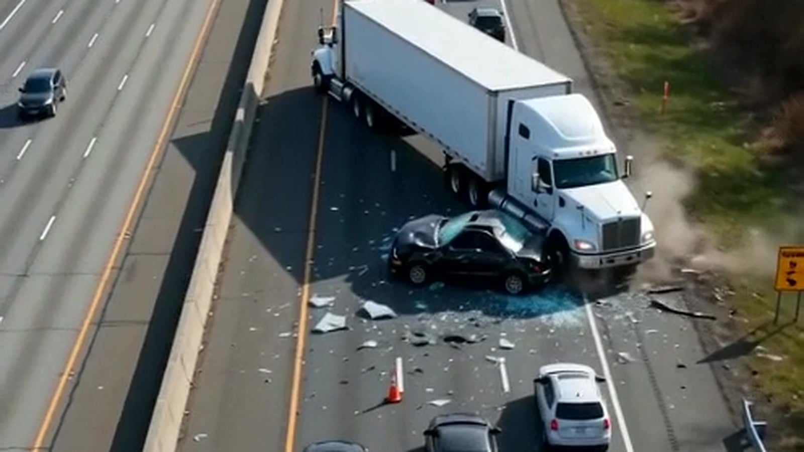 I-90 Truck Pileup Crash