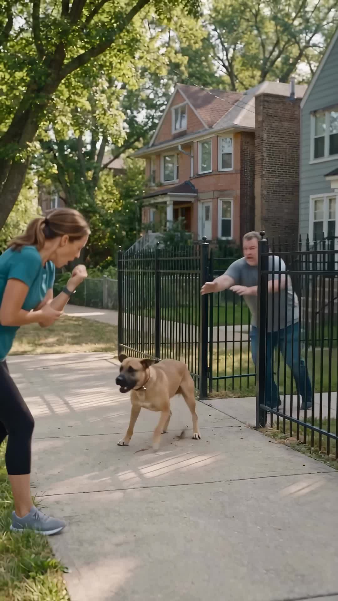 Runner stopped on a Chicago sidewalk holding her forearm - Ankin Law dramatization