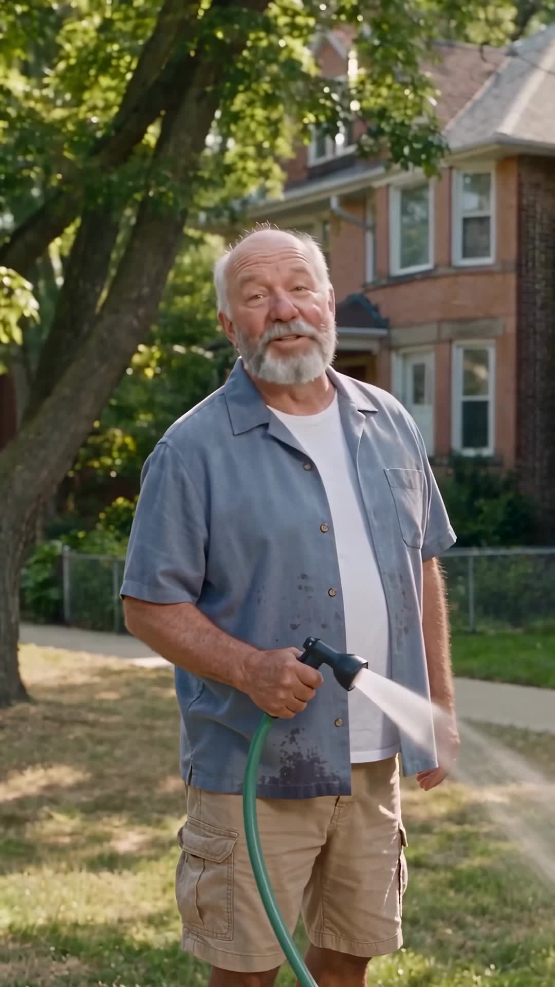 Neighbor watching from the parkway after a dog bite on the sidewalk - Ankin Law dramatization